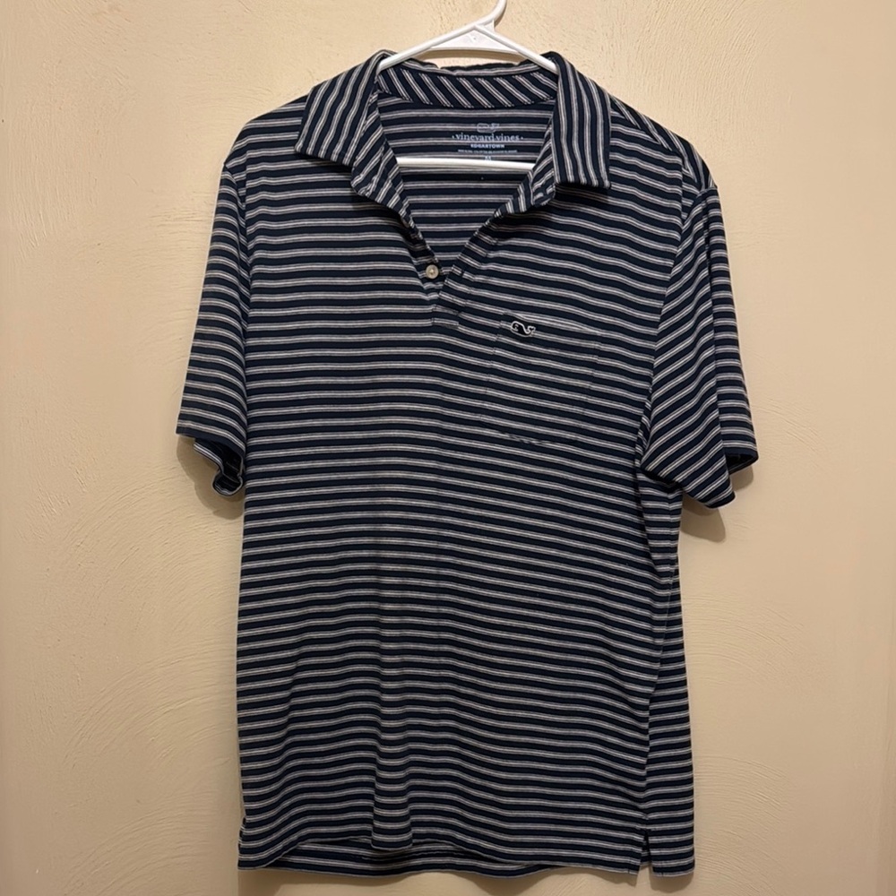 Vineyard Vines Classic Blue and White Polo
